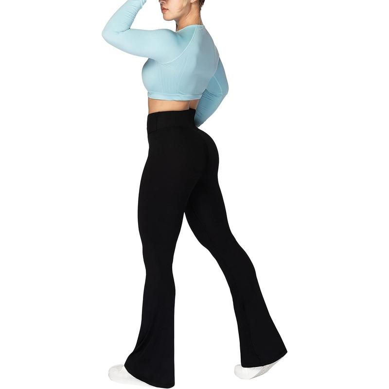 Sunzel Flare Leggings, Crossover Yoga Pants with Tummy Control, High-Waisted and Wide Leg