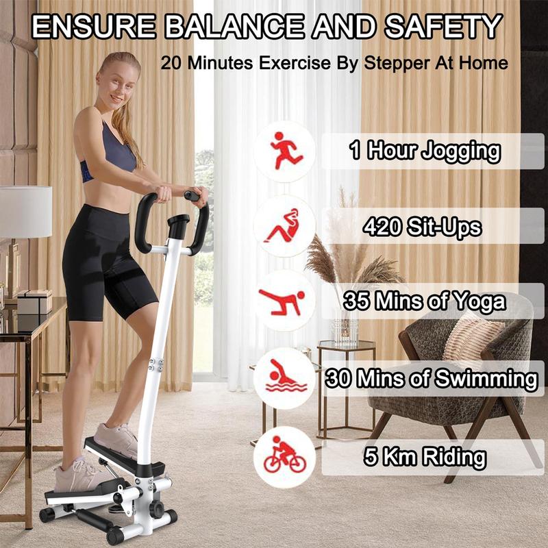 [SAYGOGO]Stair Stepper Machine with Handlebar-Mini Steppers for Exercise with 300LBS Loading Capacity, Hydraulic Fitness Stepper with LCD Monitor