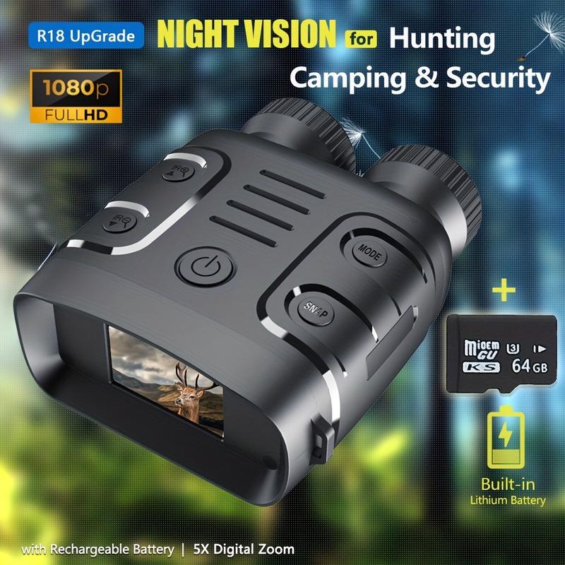 5X Digital Zoom Night Vision Binoculars - High-Performance Night Vision Scopes with Long Infrared Viewing Distance, Rechargeable Battery, and Camera for Hunting, Camping, and Outdoor Adventures Colorful Digital