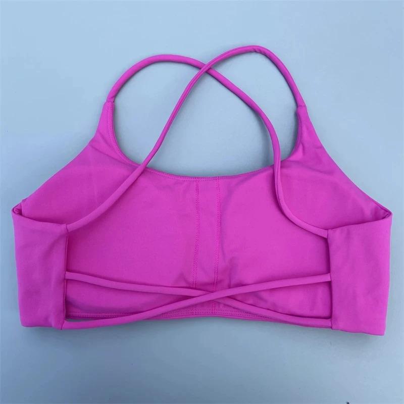 Solid Color Women Fitness Bra soft high strength Tight Sport Top Comprehensive Training Gym Yoga Underwear  Tight With Chest Pad