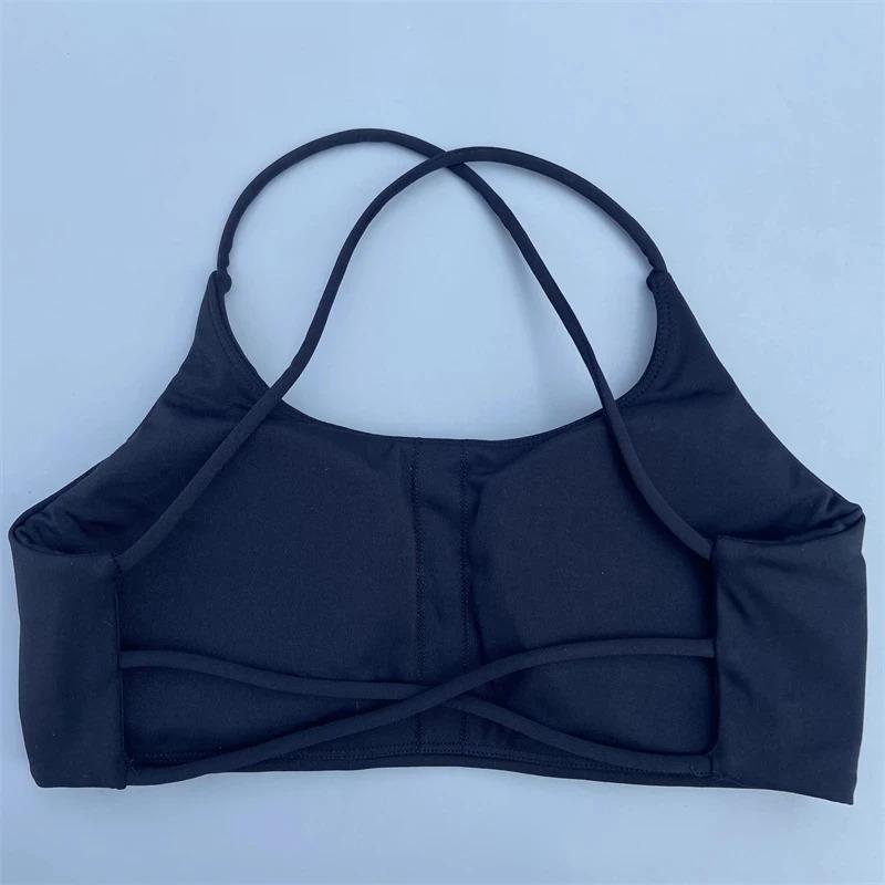 Solid Color Women Fitness Bra soft high strength Tight Sport Top Comprehensive Training Gym Yoga Underwear  Tight With Chest Pad