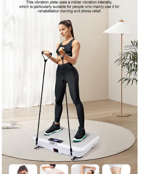 ROTAI Vibration Plate Gym, 300 lbs Lymphatic Drainage Machine, Full Body Workout, Stay Fit, 2 Fitness Resistance Bands Vibration Plates