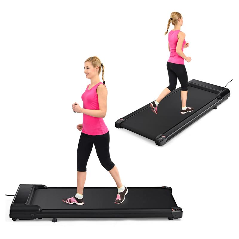 Merax 2 in 1 Walking Pad Treadmill, Under Desk Treadmill, 2.5HP, 06~3.8mph Compact Treadmill with Remote Control,Black