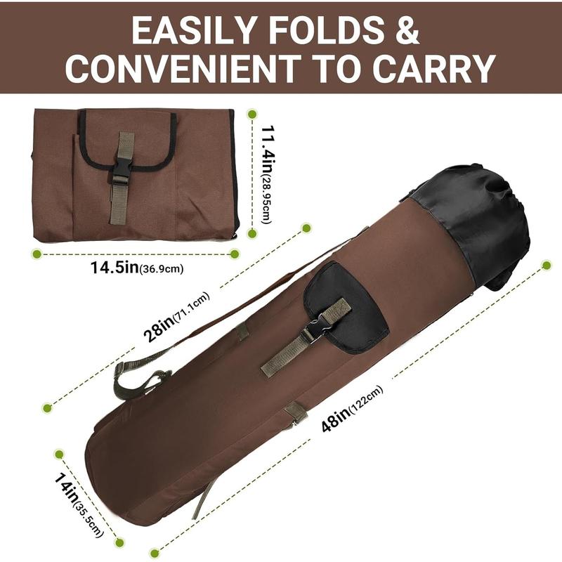 Fishing Rod Bag, Fishing Rod Case Bag with Durable Folding Oxford Fabric, Portable Fishing Bag Fish Rod Storage Bag Fishing Pole Case Bag for Men Fishing Gifts (Coffee)