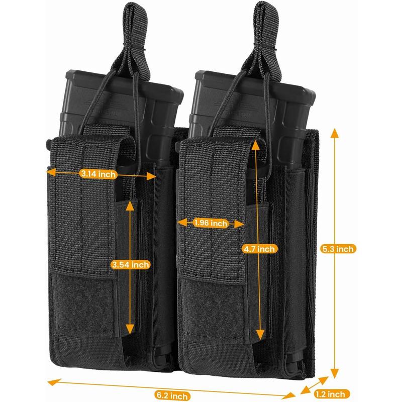 Molle Mag Pouch, Open Top Single Double Triple Magazine Pouch Holder Carrier for M4 M16 AK AR  M1911 92F 9mm