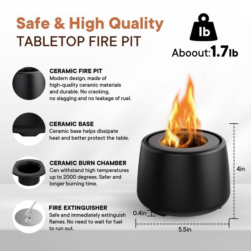 Mini Fire Pit for Table, Table Top Fireplace, 1 Set Portable Indoor Table Top Smokeless Fire Pit table firepit smokeless firepit firepit table