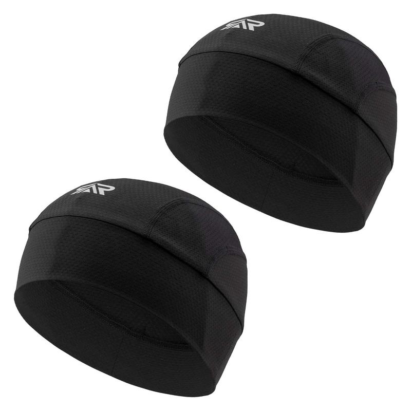 Splicing Breathable Cap, 2 Counts set Sweat Wicking Helmet Liner, Cycling Running Sports Hat, Cooling Head Wraps