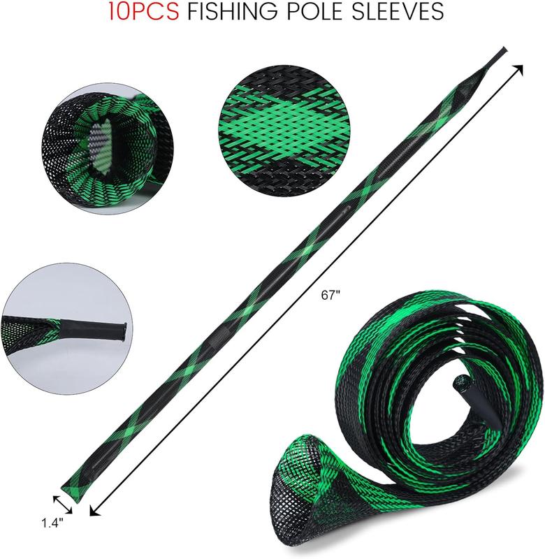 4 count Fishing Pole Sleeves, Fishing Rod Socks Rod Cover for Spinning Fishing Rod Fly Fishing Rod Casting Fishing Rod