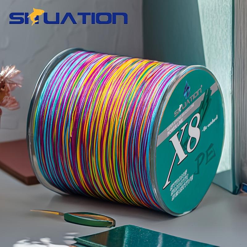 Water situation 300M 328YDS 500M 546YDS super strong fishing line, 8-strand multi wire PE wear-resistant braided line, 12 25 40 60 80 100 LB smooth long casting 100% Pe colorful woven fishing line incredible super line zero stretch 10000  fishing line