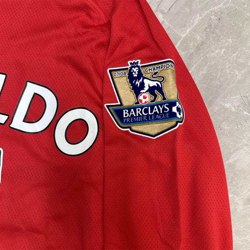 Manchester Ronaldo cr7 Soccer jersey retro Long sleeve red Away