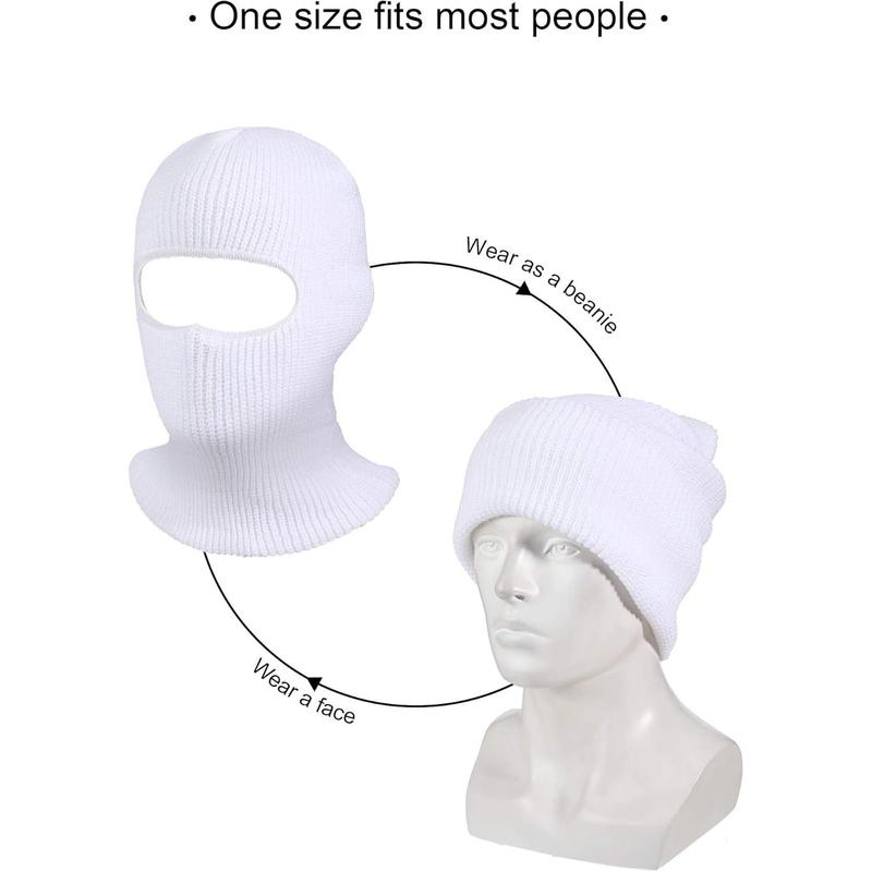 1 Hole Ski Mask Winter Knitted Balaclava Warm Full  Mask Cover Windproof  Mask for Men Women  Outdoor