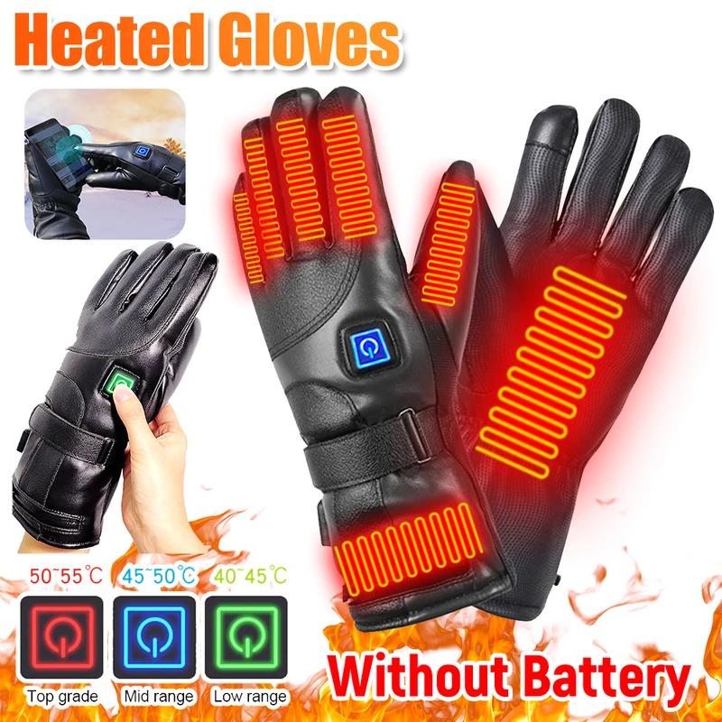 Rechargeable Heated Gloves 3 Temperature Levels Waterproof Heating Gloves Cold Weather Gloves for Outdoor Cycling Skiing Hiking