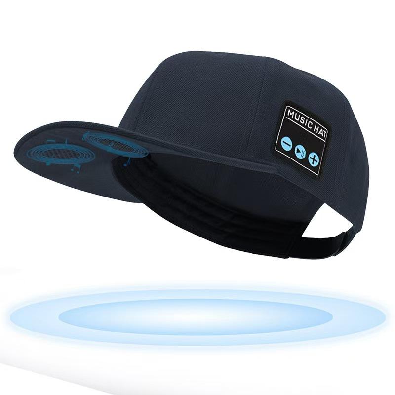 Black adjustable hat wireless bluetooth music speaker hat sports outdoor trend hip hop hat