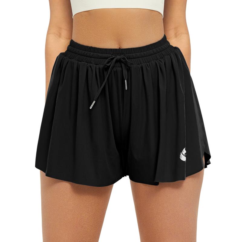 Fireswan Flowy Athletic Shorts for Women Butterfly Running Shorts with Pockets Gym Workout Yoga Tennis Spandex Preppy Skorts