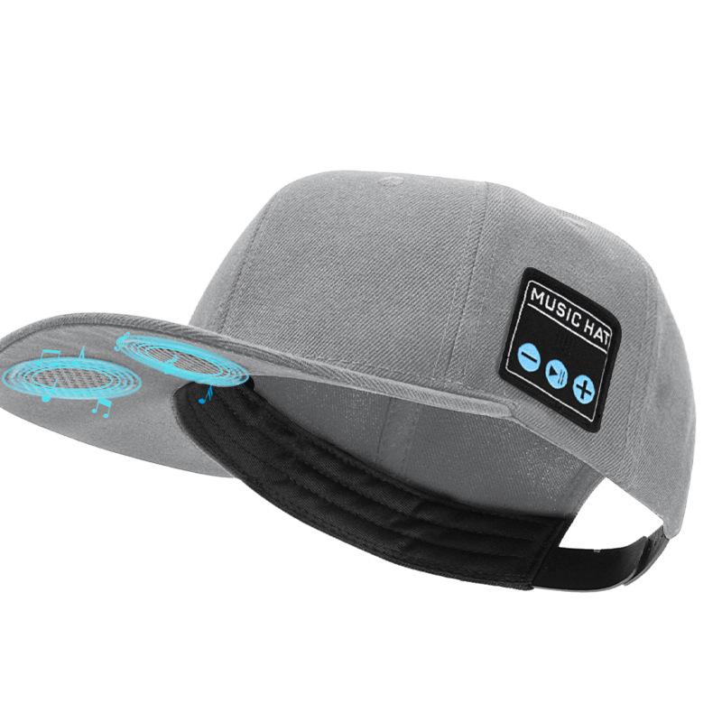 Black adjustable hat wireless bluetooth music speaker hat sports outdoor trend hip hop hat