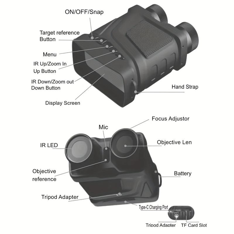 Advanced Night Vision Binoculars: 1080P HD Clarity with 850nm Infrared Technology, Featuring 5X Digital Zoom Telescope Goggles, Perfect for Outdoor Camping and Full Dark Exploration Up To 300m