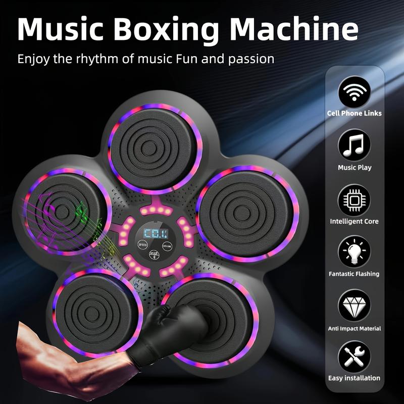 Upgraded Design Adult Smart Music Boxing Machine, Boxing Glove with Boxing Machine, Wall-Mounted Boxing Trainer, Electronic Boxing Target Fitness Strike Equipment, Suitable for Home, Indoor and Gym Use