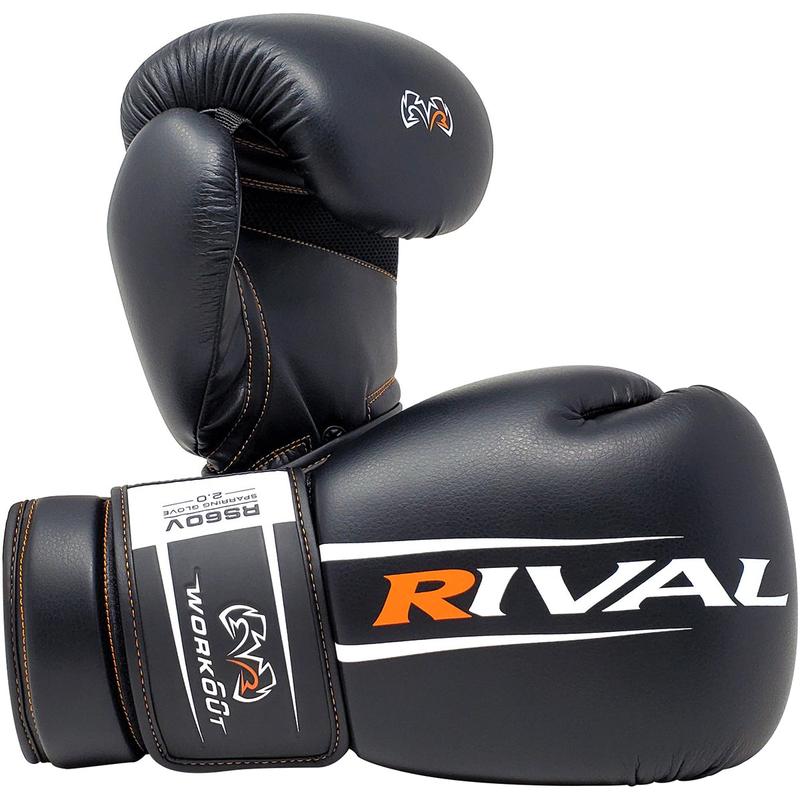 RIVAL Boxing RS60V Workout Hook and Loop Sparring Gloves 2.0 - Black