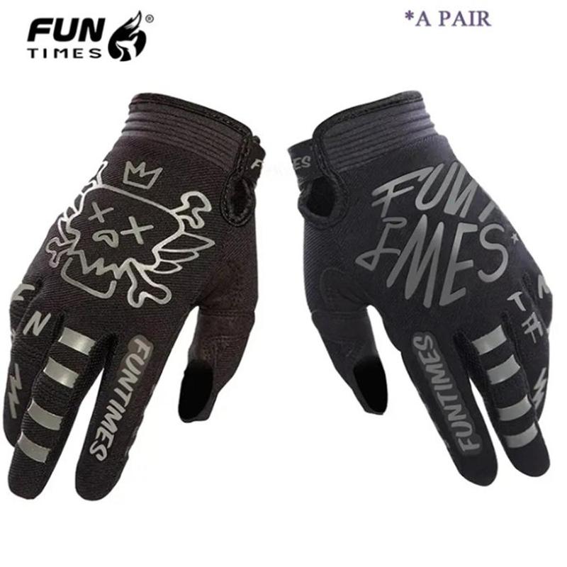 Sports Gloves, 1 Pair Non-slip Wear-resistant Full Finger Gloves, Durable Cycling Gloves for Men & Women, Cycling Equipment, Racing Car Gloves