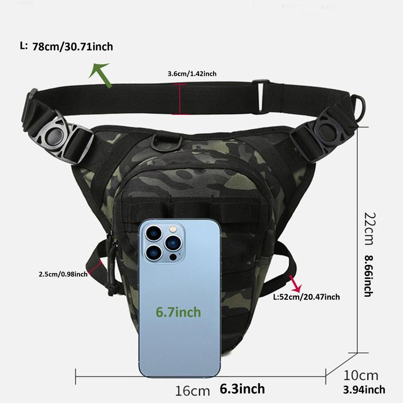 Camo Pattern Sports Leg Bag, Multifunctional Tactical Waist Bag, Outdoor Fishing Bag, Sports Bag for Men & Women