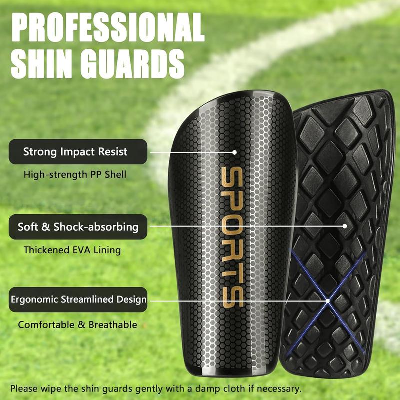 Soccer Shin Guards  and , Shin Pads Set with Shin Sleeves and Long Soccer Socks for Age 2-4, 3-5, 4-6, 6-8, 8-10, 10-12 Boys and Girls, Lightweight Soccer Equipment