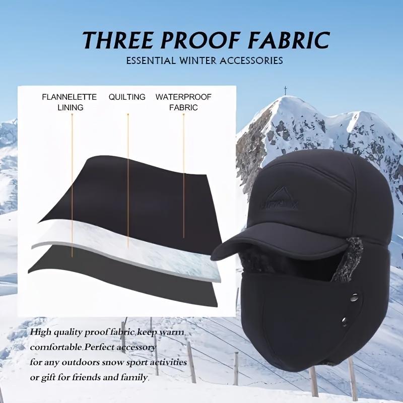 Essential Winter Warm Faux Fur Outdoor Sports Windproof Hat Set - Detachable Mask, Thick, Water-Resistant, Breathable, Adjustable Fit - Perfect for Skiing, Ice Skating, Mountain Biking, and Winter Outdoor Activities - In Stock