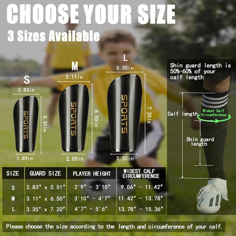 Soccer Shin Guards  and , Shin Pads Set with Shin Sleeves and Long Soccer Socks for Age 2-4, 3-5, 4-6, 6-8, 8-10, 10-12 Boys and Girls, Lightweight Soccer Equipment