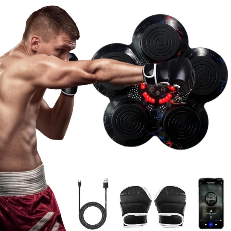 Musical Boxing Machine, Smart Music Boxing Machine with Bluetooth, Fun, Wall Mounted Punching Pad Bag with Stand, Musical Boxing Machine with Gloves for Kids and Adults, with Black Gloves, Gym Equipment, Indoor Training Equipment, Christmas Gift