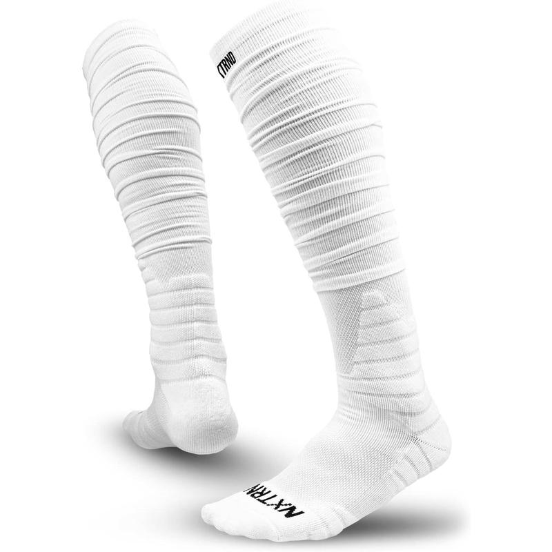 Scrunch Football Socks, Extra Long Padded Sport Socks for Men & Boys