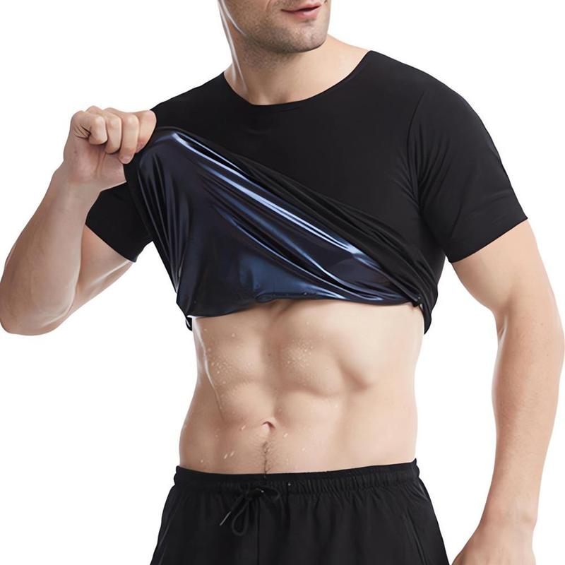 Men Sweat Sauna T-shirt Waist Trainer Suit Body Shapers Shapewear Corset Underwear Belly Control Fitness Tops