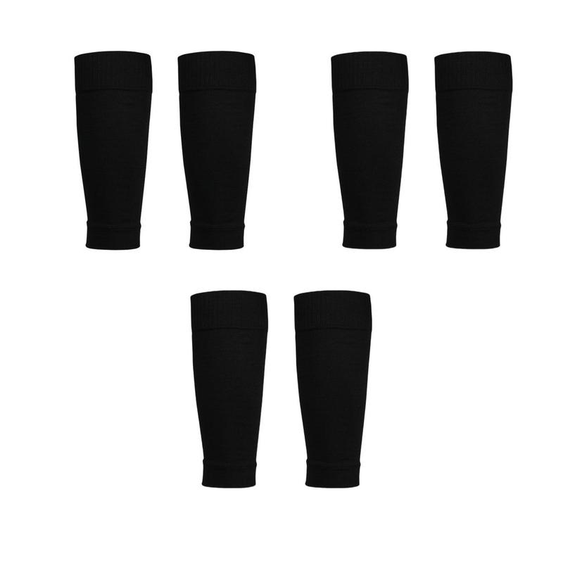 Sporty Plain Compression Football Leg Sleeves, 3 Pairs Sweat-Absorbing Soccer Calf Sleeves, Sports Socks for Training & Competition, Sports & Outdoor Accessories