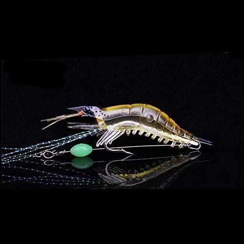 5 count Soft Luminous Shrimp Lure Set, 5 Colors Shrimp  Shrimp Lures Fishing  with Hooks Beads Fishing Tackles for Freshwater Saltwater Bass Trout Catfish Salmon