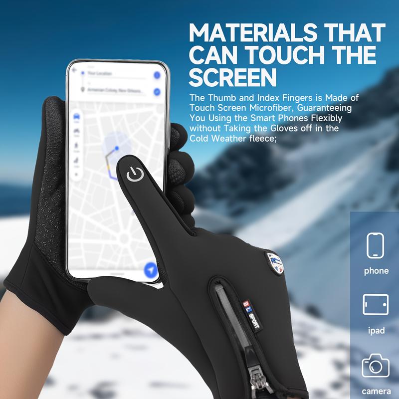 Foricom Outdoor Cold and Windproof Sports Gloves, Cold Touch Screen Non-Slip Waterproof and Windproof, Suitable for Cycling and Skiing, Traveling Alone, Unisex Winter Warm Gloves