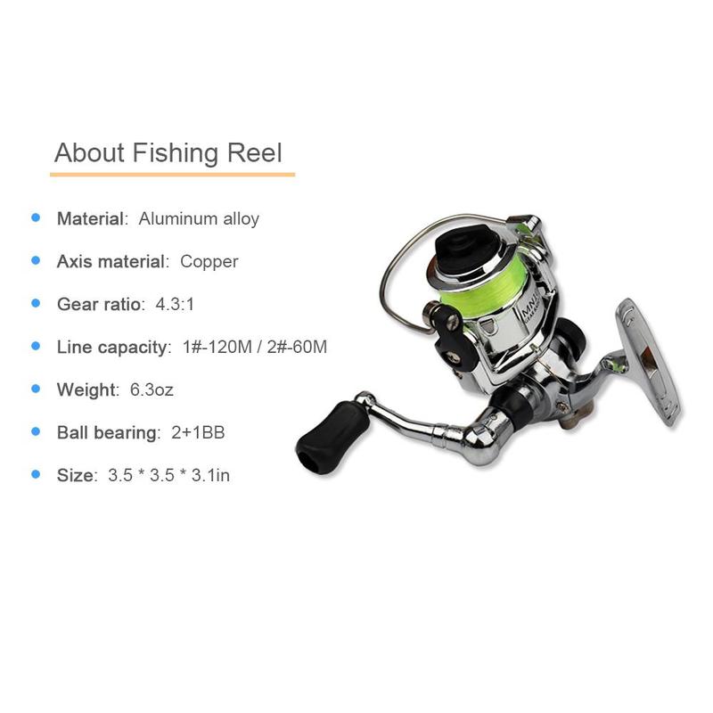 Collapsible Fishing Rod & Reel Combo, Mini Pen Fishing Pole Kit, Telescopic Fishing Rod & Spinning Reel Combo Kit, Fishing Accessories