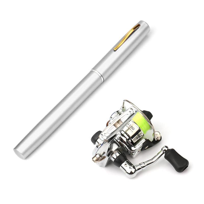 Collapsible Fishing Rod & Reel Combo, Mini Pen Fishing Pole Kit, Telescopic Fishing Rod & Spinning Reel Combo Kit, Fishing Accessories