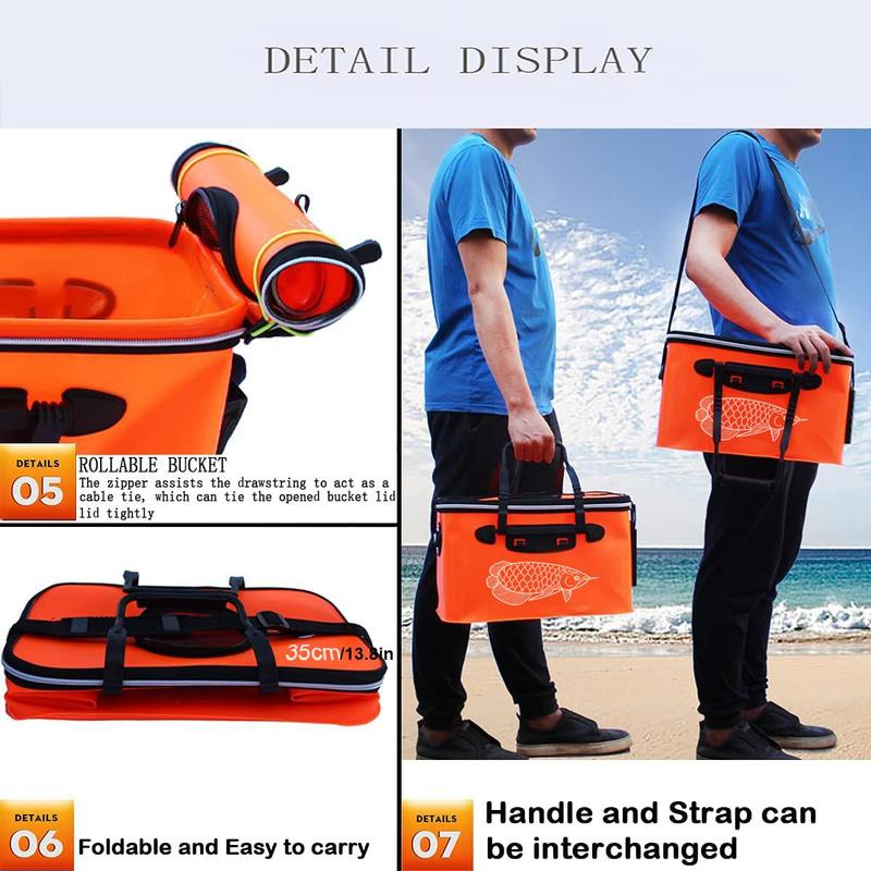 Lightweight Fishing Bag, Foldable Fishing Bag with Handle, Fishing Tackle Storage Bag, Fishing Accessories for Outdoor Camping Fishing