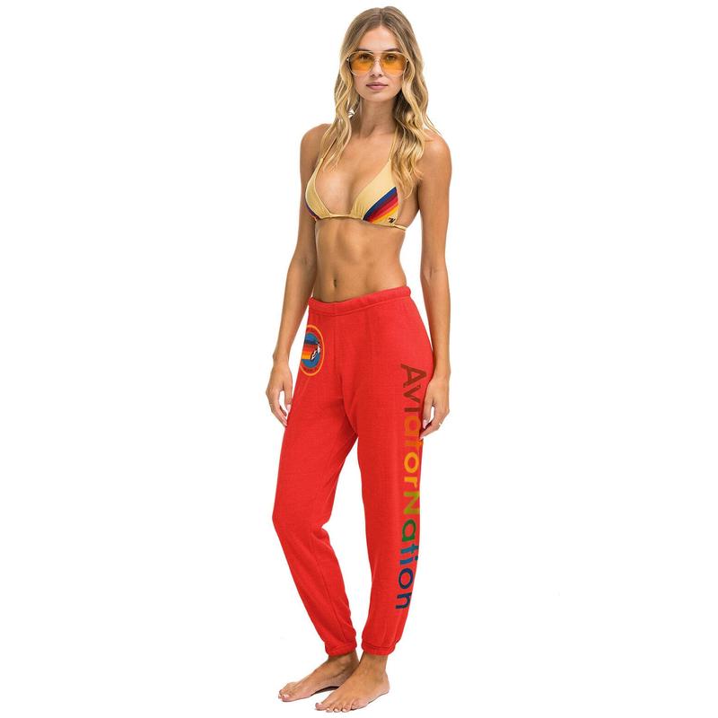 AVIATOR NATION MIAMI SWEATPANTS - RED