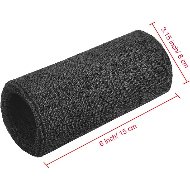 Willb 6 Inch Wrist Sweatband Sport Wristbands Elastic Athletic Wrist Bands for Sports 2 Pieces