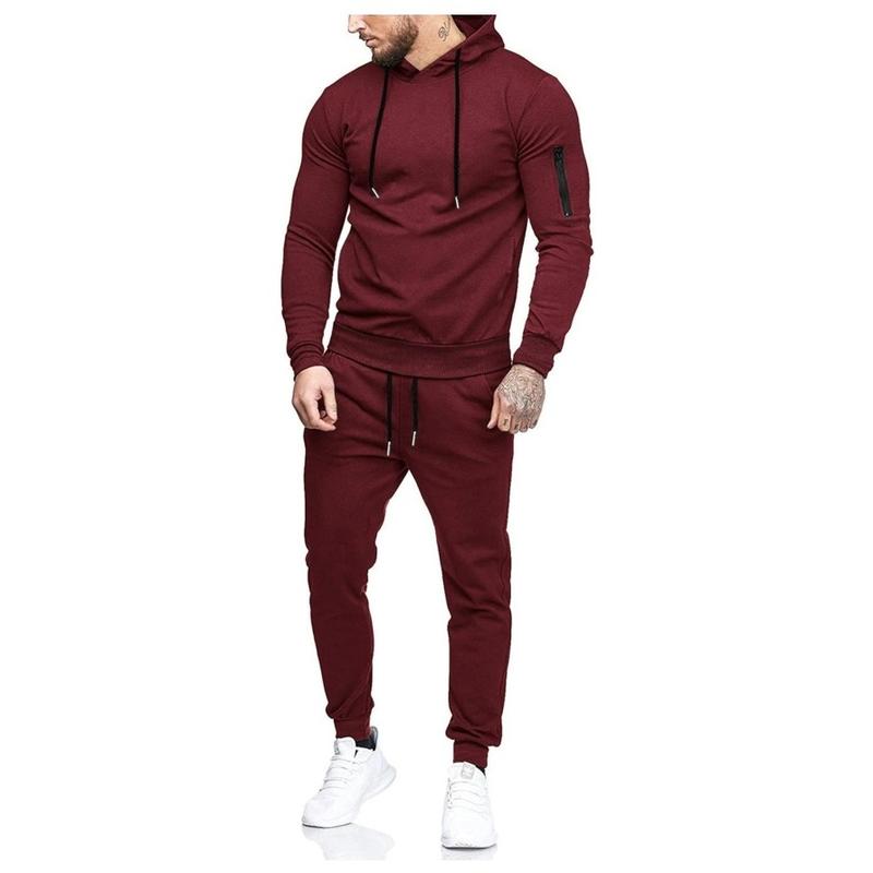 COOFANDY Men's Tracksuit Hoodie Set Hooded Athletic Sweatsuits Menswear Cotton Elastic