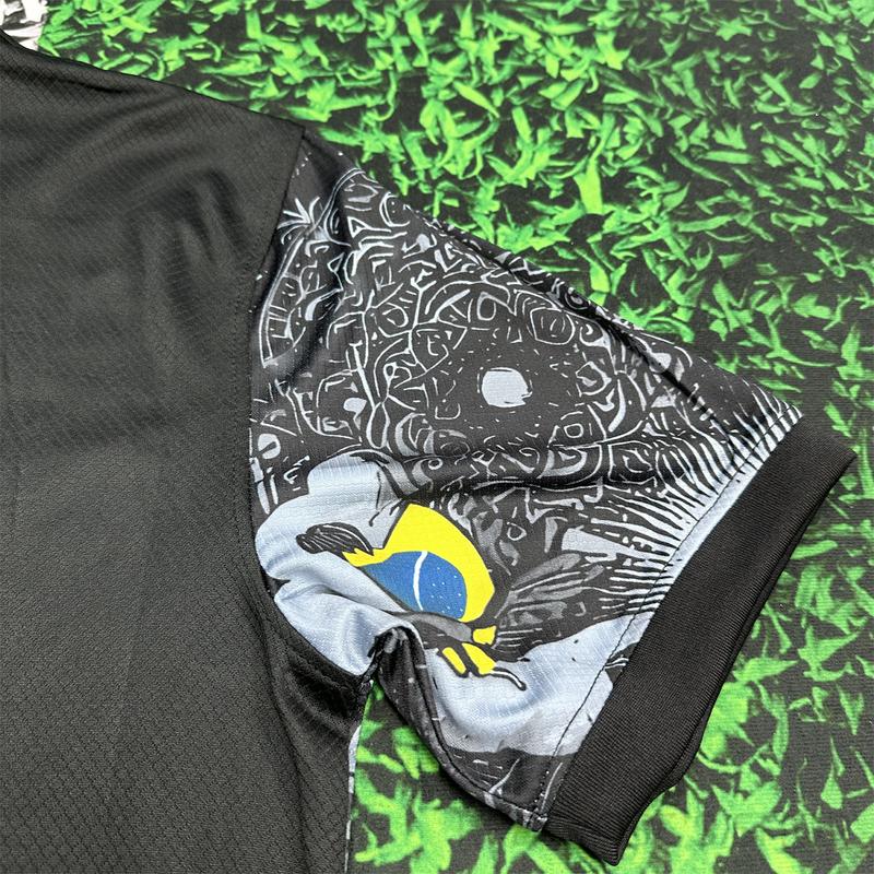 Nike 2425 Brazil Black Short Sleeve Special Edition Redeemer Five Star Neymar Jr  Soccer Jersey