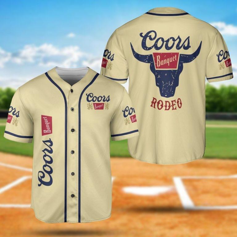 Banquet Rodeo Baseball Jersey, Coors Baseball Jersey Famous Beer Coors Icon Design Baseball Jersey Shirt