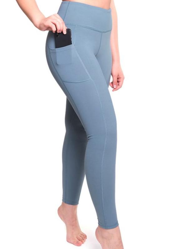 Thick High Waist Yoga Pants With Pockets Tummy Control Workout Running Yoga Leggings For Women 28