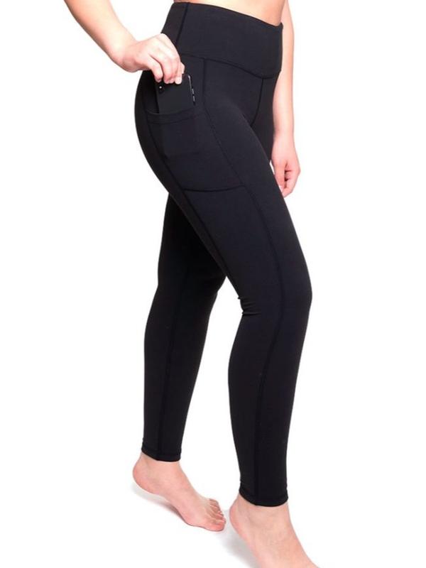 Thick High Waist Yoga Pants With Pockets Tummy Control Workout Running Yoga Leggings For Women 28