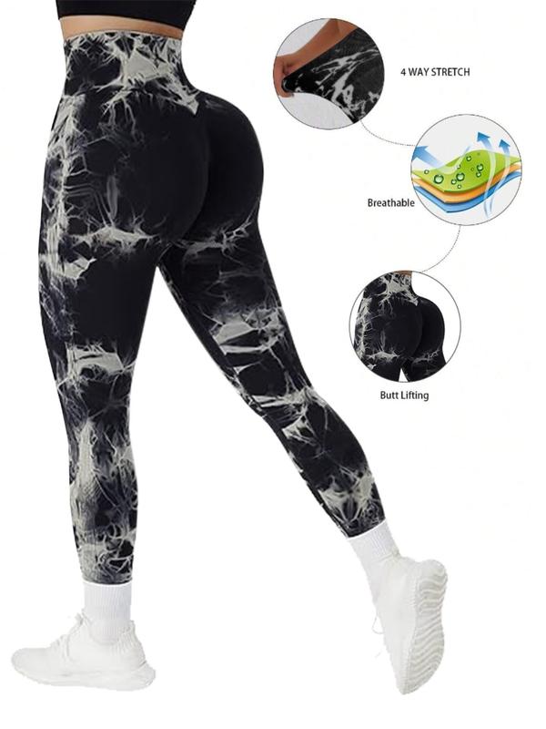 Women's Tie Dye High Waist Sports Leggings, Casual Comfy Breathable Skinny Pants for Yoga Gym Workout Running, Ladies Sportswear for All Seasons