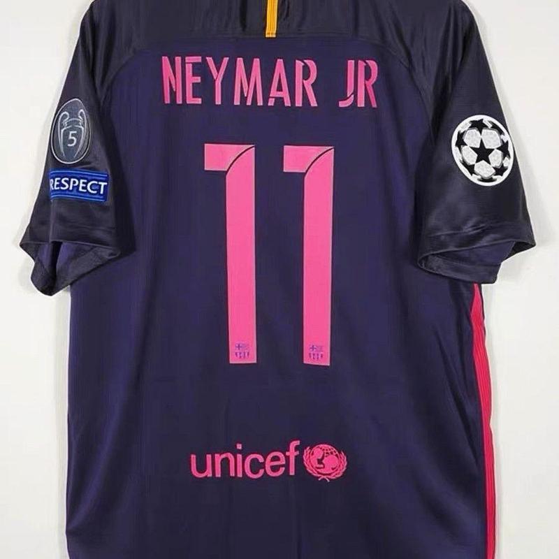 16-17 season Barcelona jersey away Champions League number 11, Neymar 10, Messi long sleeved football jersey