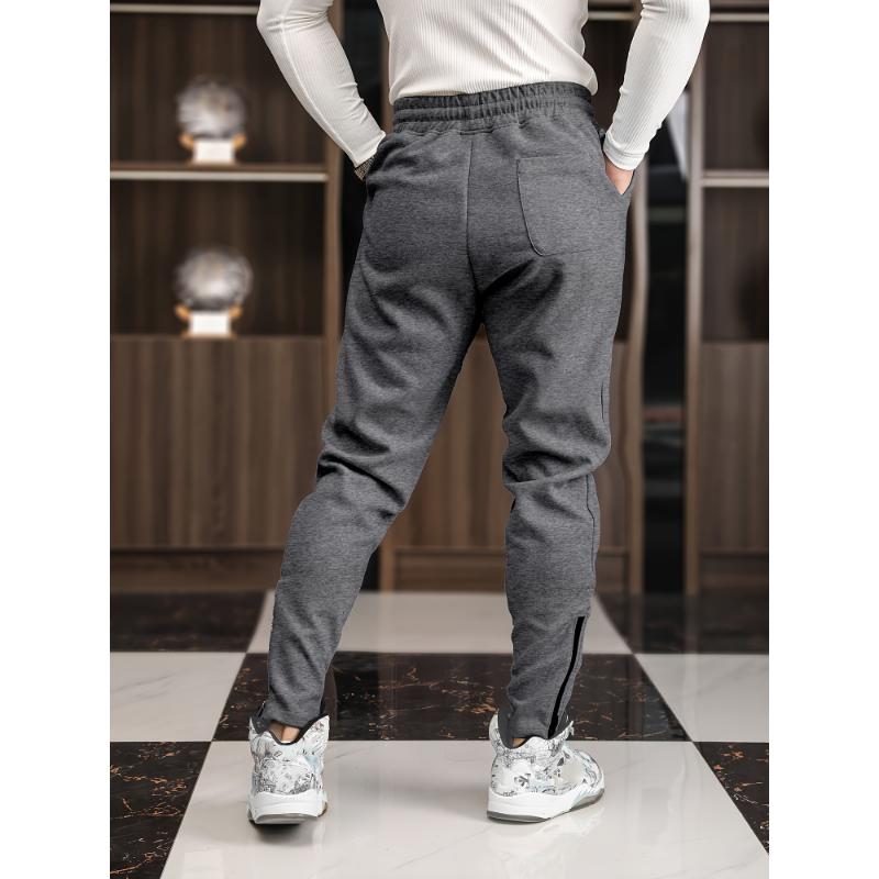 Comfortable Mens Solid Stretch Jogger Pants - Stylish Loose Fit with Adjustable Drawstrings for Breathable, All-Season Outdoor Wear