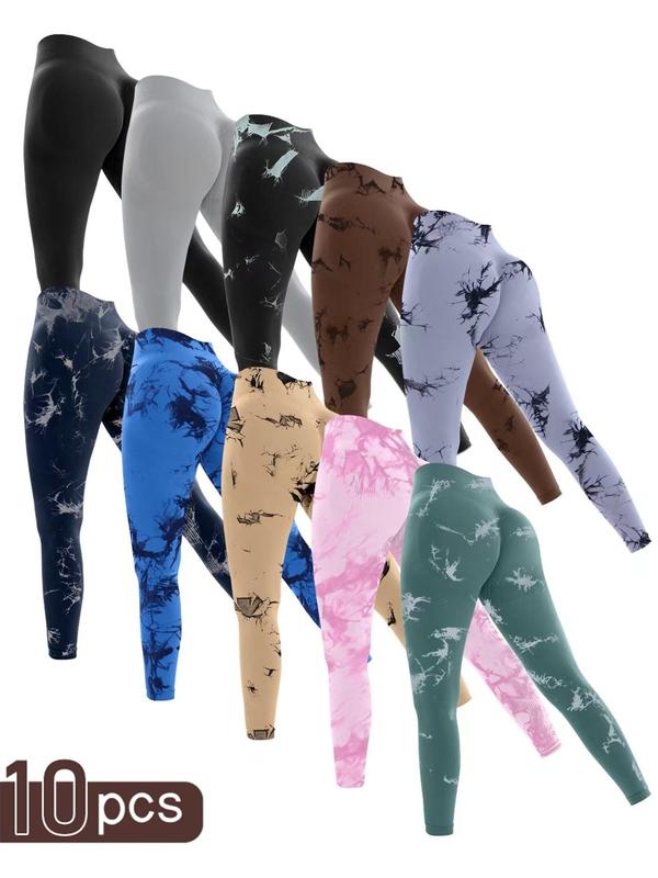 Women's Tie Dye High Waist Sports Leggings, Casual Comfy Breathable Skinny Pants for Yoga Gym Workout Running, Ladies Sportswear for All Seasons