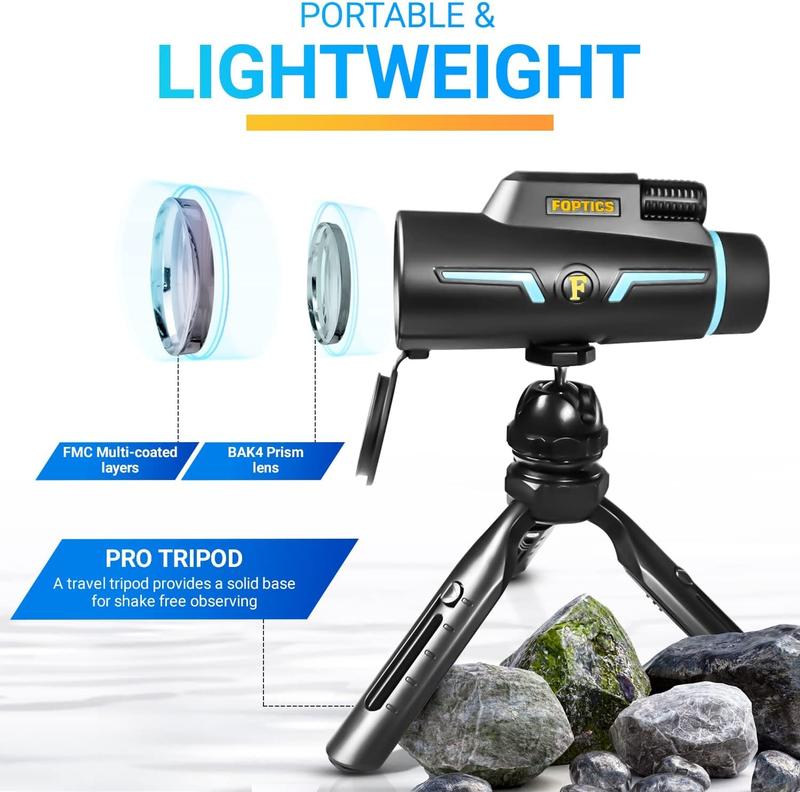 Monocular Telescope – 10 x 42 Spotting Scope for Bird Watching, Hunting, Nature Exploring – Includes Tripod and Smartphone Holder – Convenient and Portable Carry Case