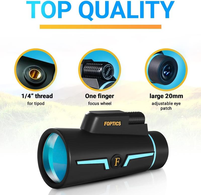 Monocular Telescope – 10 x 42 Spotting Scope for Bird Watching, Hunting, Nature Exploring – Includes Tripod and Smartphone Holder – Convenient and Portable Carry Case