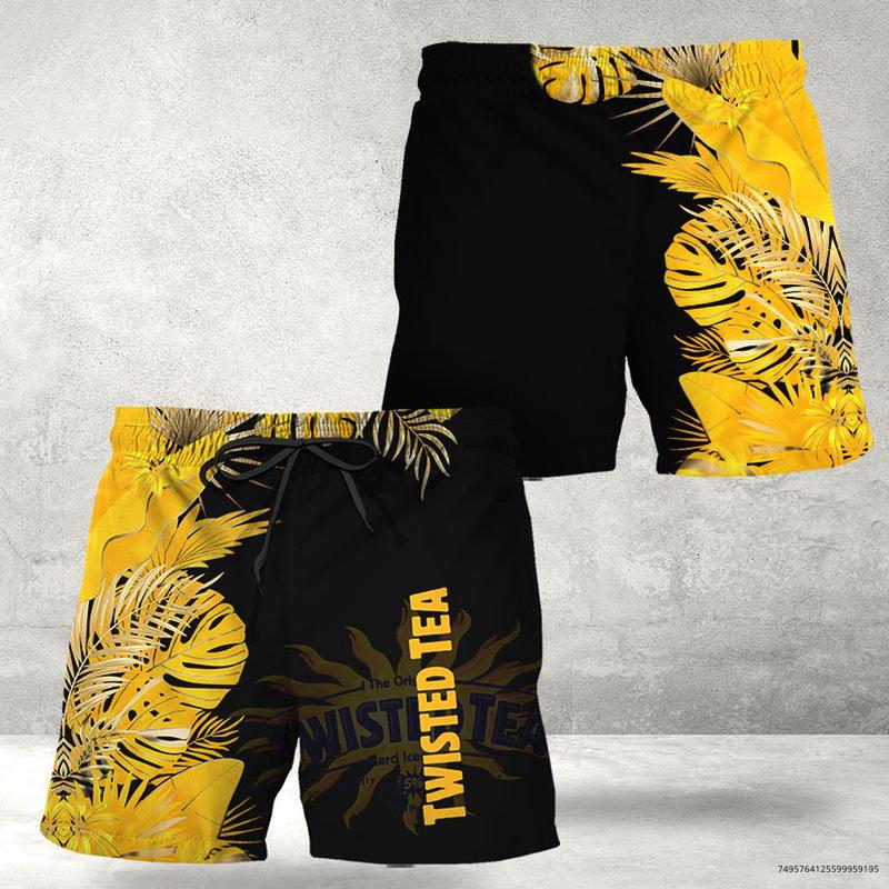 Twisted Tea Tropical Kentia Palm Swim Trunks, Hawaiian Short Underwear for men Dad Friend, Aloha Shirt, Beach Shorts Gift